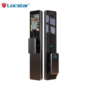 Locstar CNC Processing Technology 4.5-inch Large Screen 3D Face Video Intercom WIFI Smart Door Lock with Camera and Fingerprint
