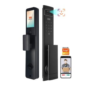 V26C Tuya Wifi Active Video Intercom Face Palm Print Recognition Smart Lock